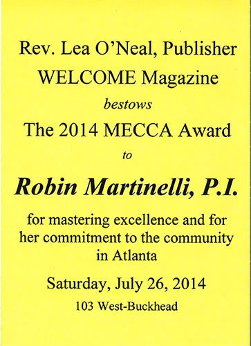 2014 MECCA Award for Robing Martinelli, P.I.